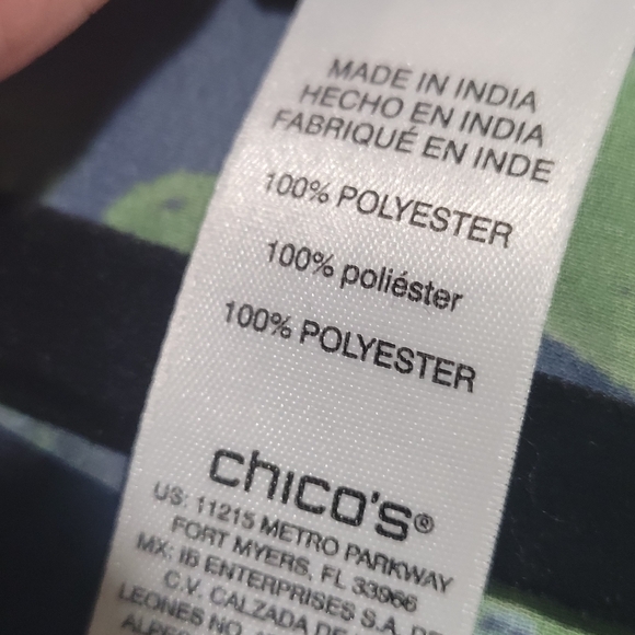 Chico's Tropical Sheer Poncho Cover-up Top Size Sm/Med Colorful Birds - Picture 9 of 10